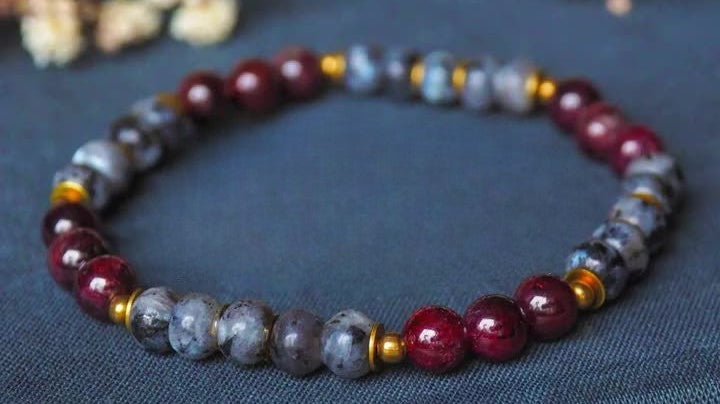 Garnet Labradorite Feng Shui Bracelet