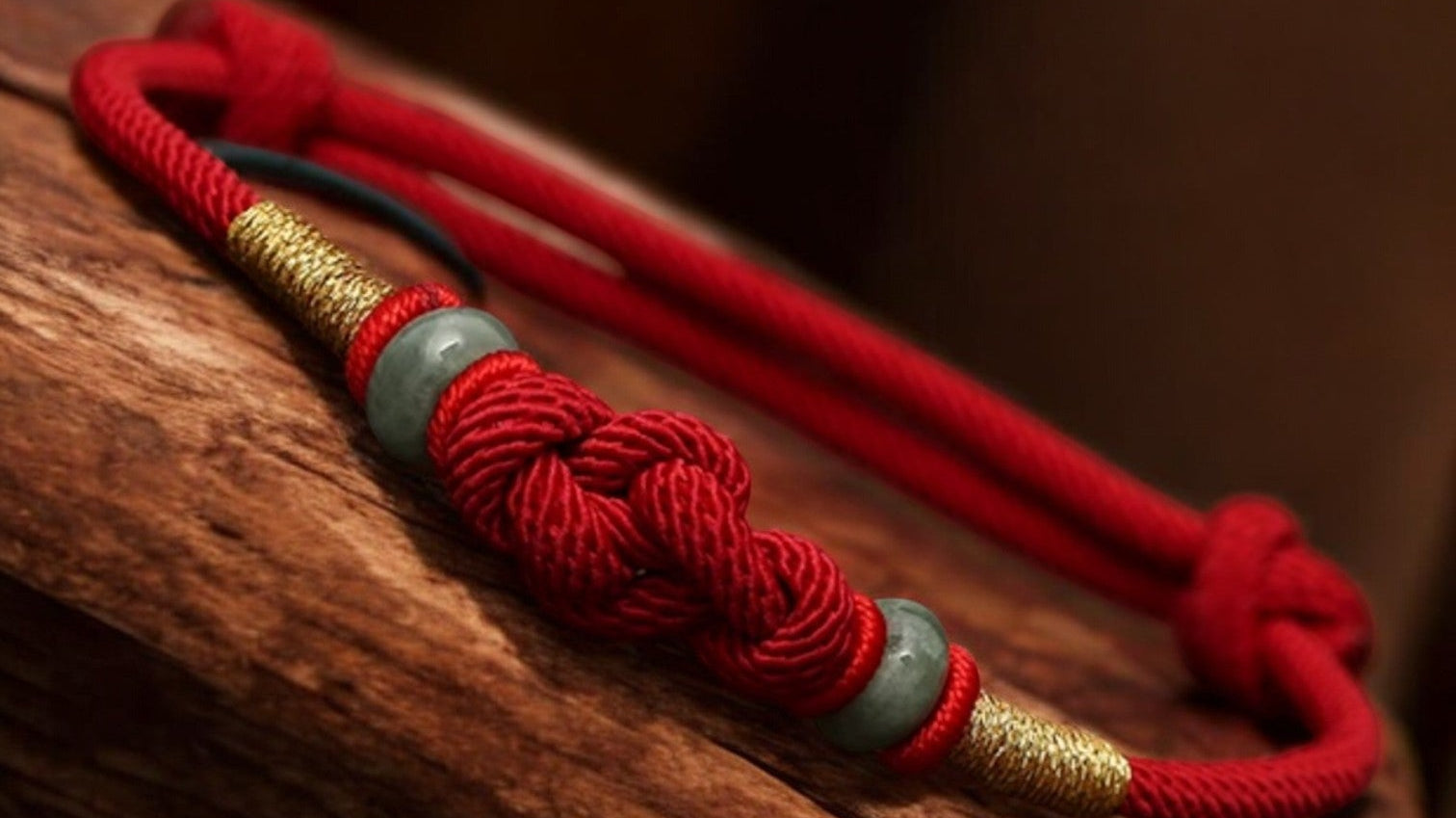 Red String Jade Luck Fortune Knot Couple Bracelet