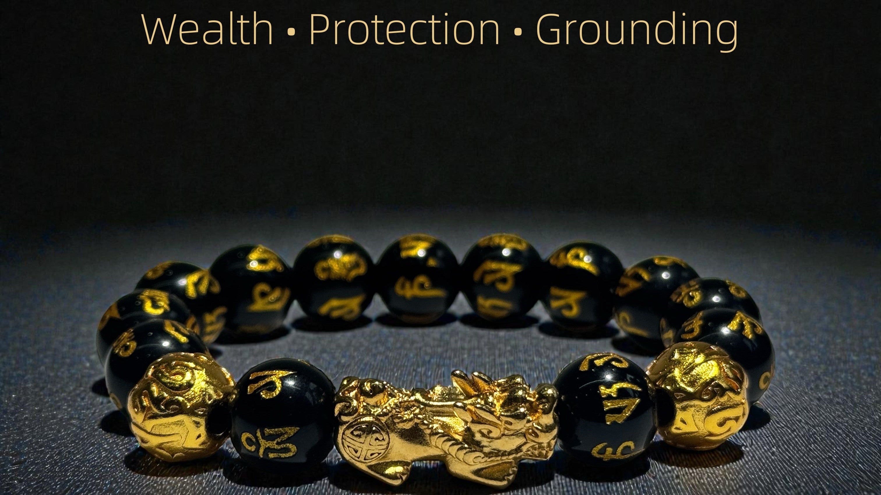 Feng Shui Pixiu Black Obsidian Bracelet
