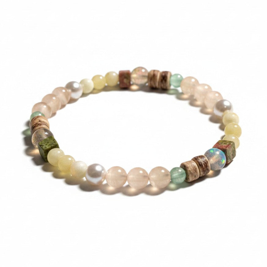 Natural Mixed Earth Stone Braided Bracelet Boho Grounding Energy Chakra Healing Beaded Cord