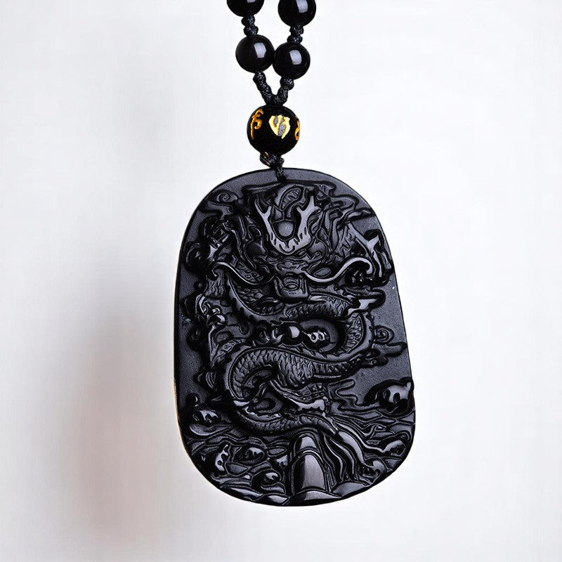 Black Obsidian Dragon Pendant 2