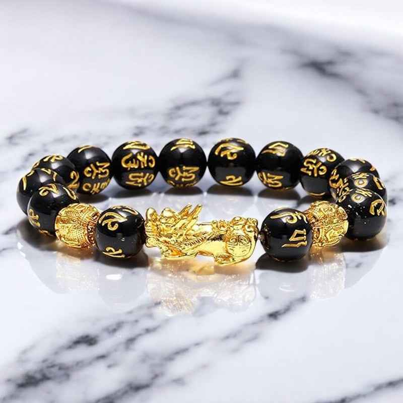 Pixiu Feng Shui Obsidian Wealth Bracelet