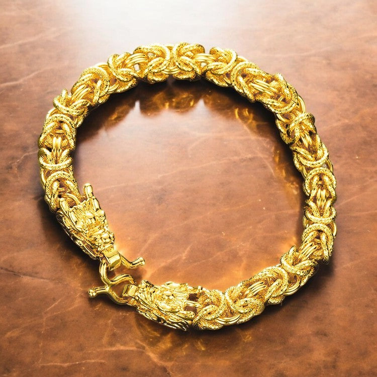 Gold Double-Dragon Guardian Bracelet 1