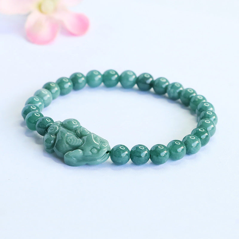 Handmade Natural Green Jade Bracelet Calming Energy Healing Stone Beaded Jewelry