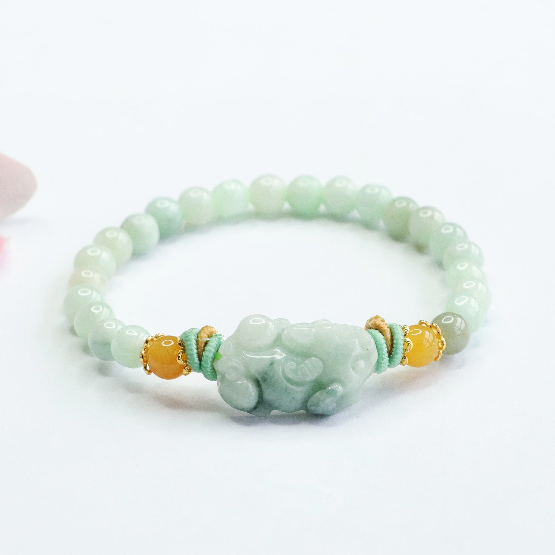 Jade Pixiu Bead Bracelet