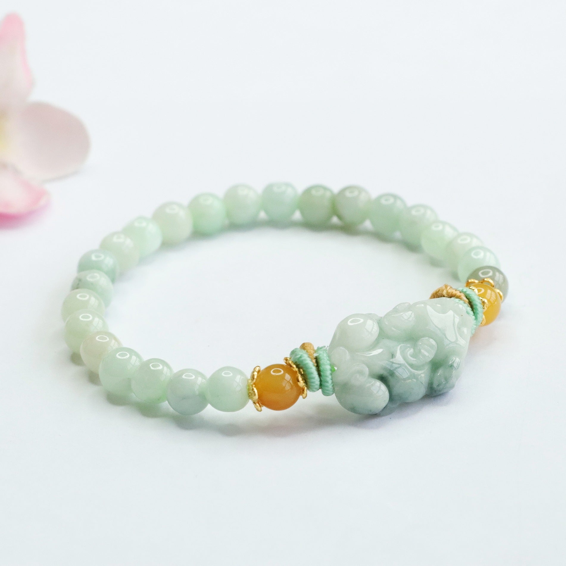 Jade Pixiu Bead Bracelet