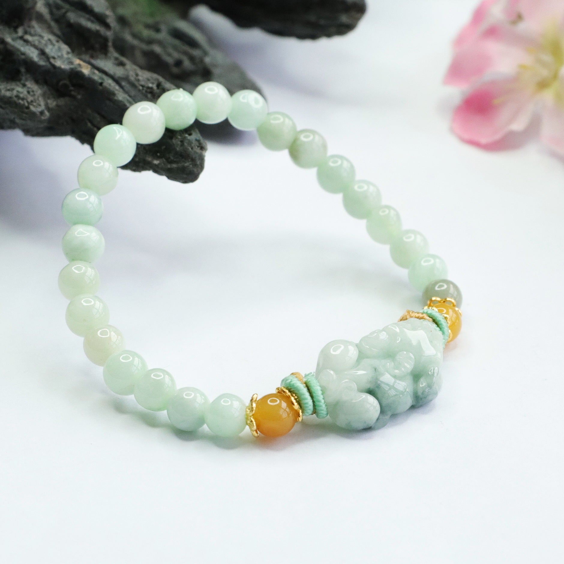 Jade Pixiu Bead Bracelet