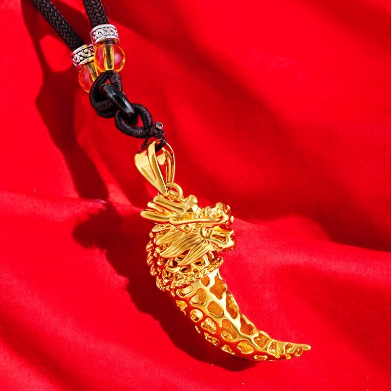 Lucky Dragon Wolf Tooth Pendant Necklace 5