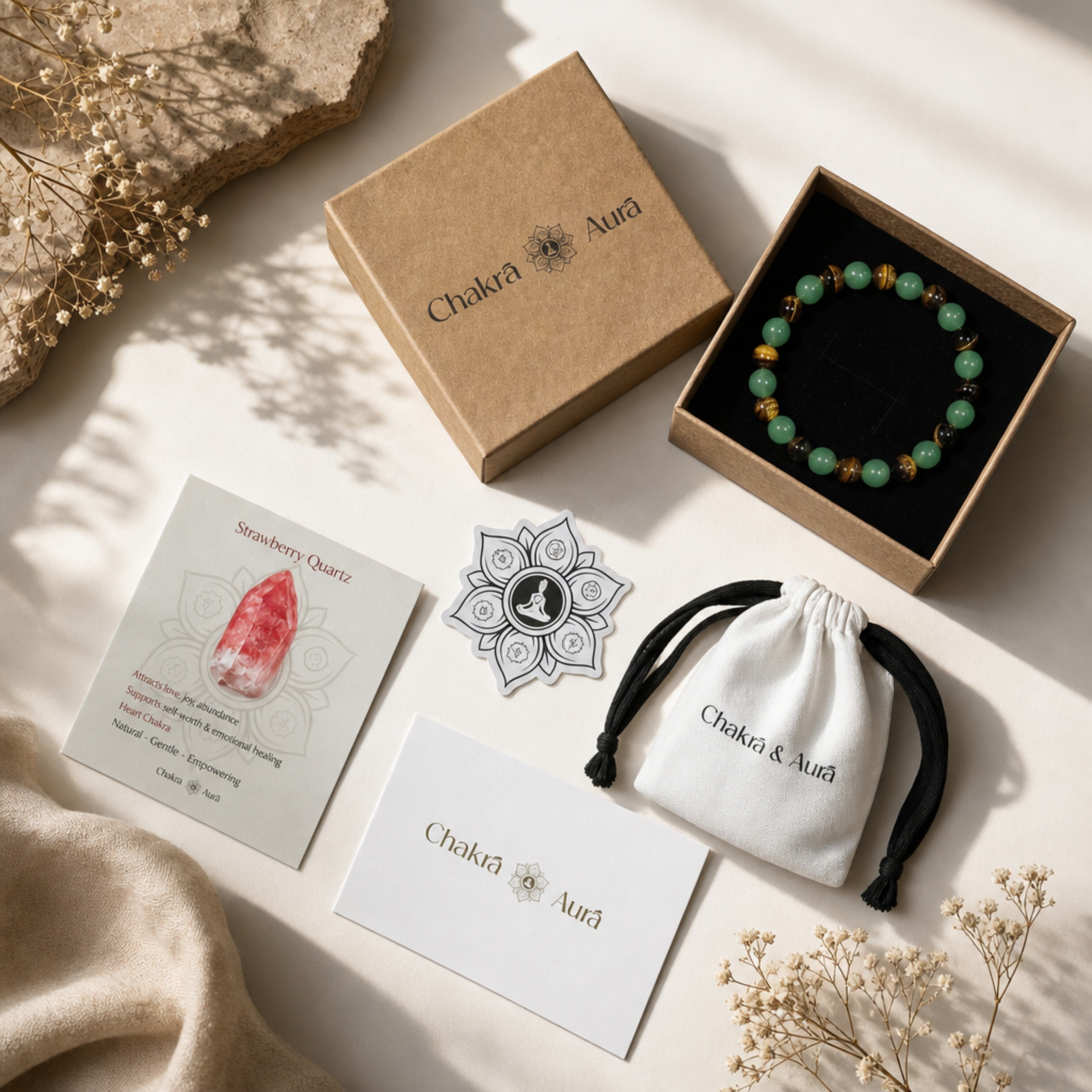 Green Jade Bracelet Gift Set Packaging Spiritual Crystal Jewelry Box Gift Arrangement