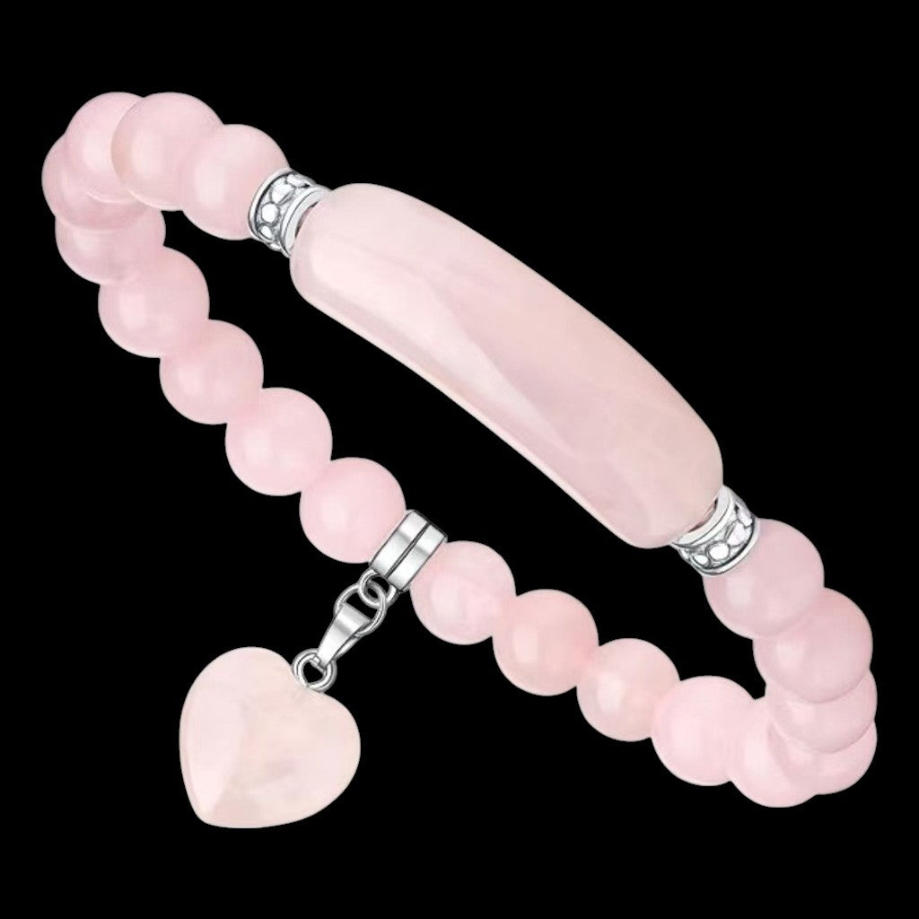 Natural Crystal Heart Pendant Healing Bracelet 7