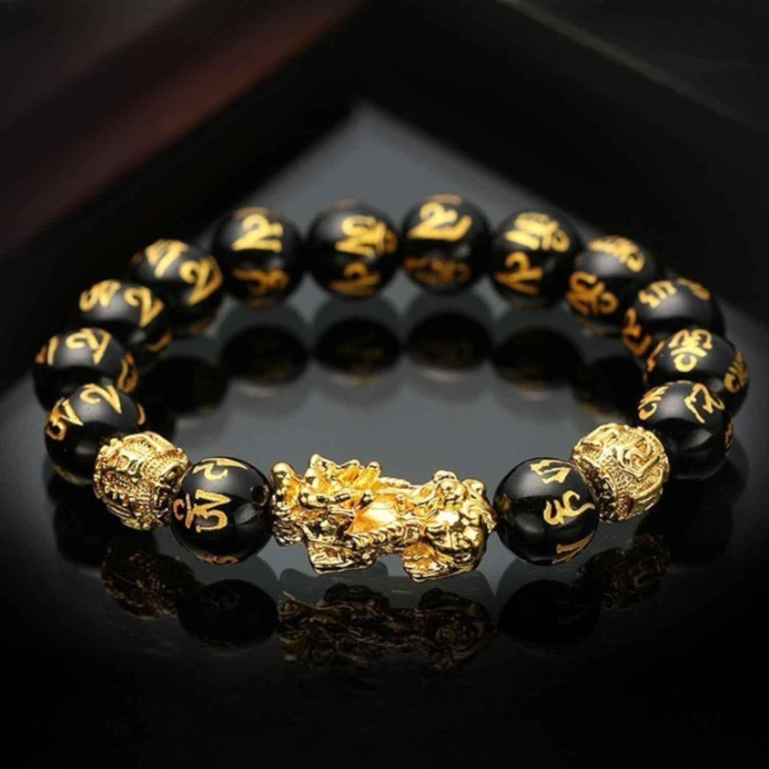 Pixiu Feng Shui Obsidian Wealth Bracelet