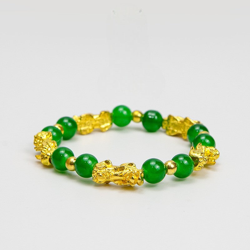 Pixiu Green Agate Bracele