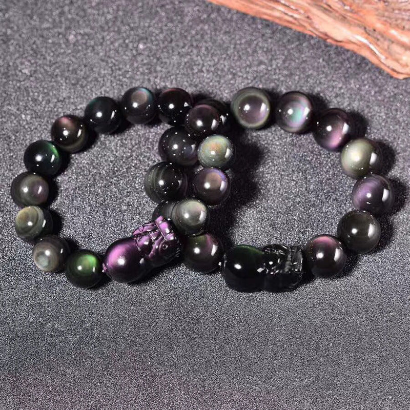 Pixiu Rainbow Obsidian Bracelet