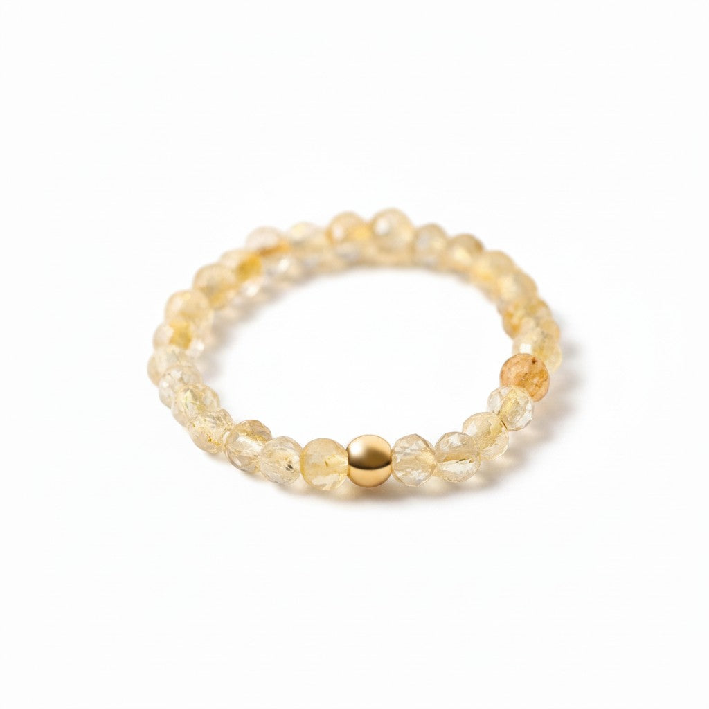 Natural Citrine Bracelet Wealth Abundance Solar Plexus Chakra Positive Energy Crystal Bead Bracelet