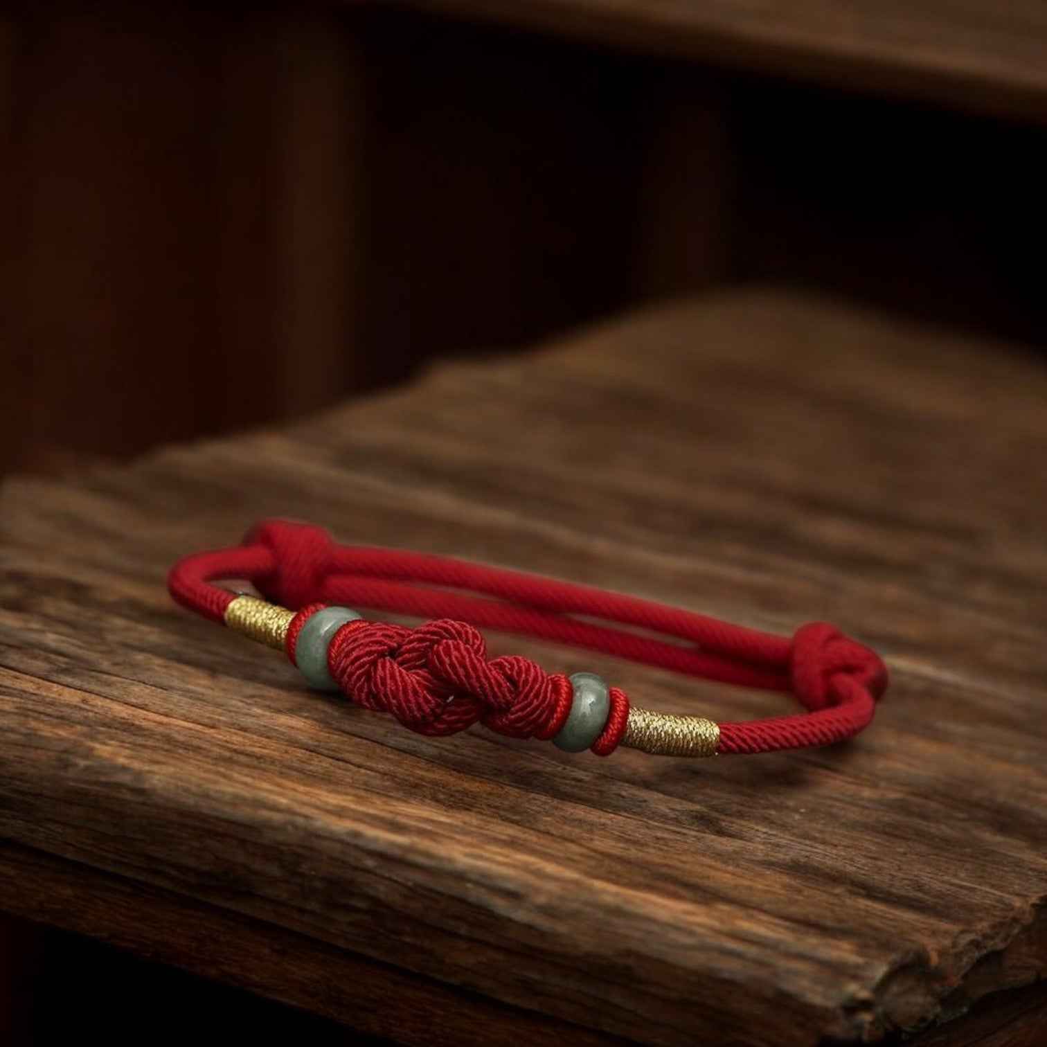 Red String Jade Luck Knot Couple Bracelet
