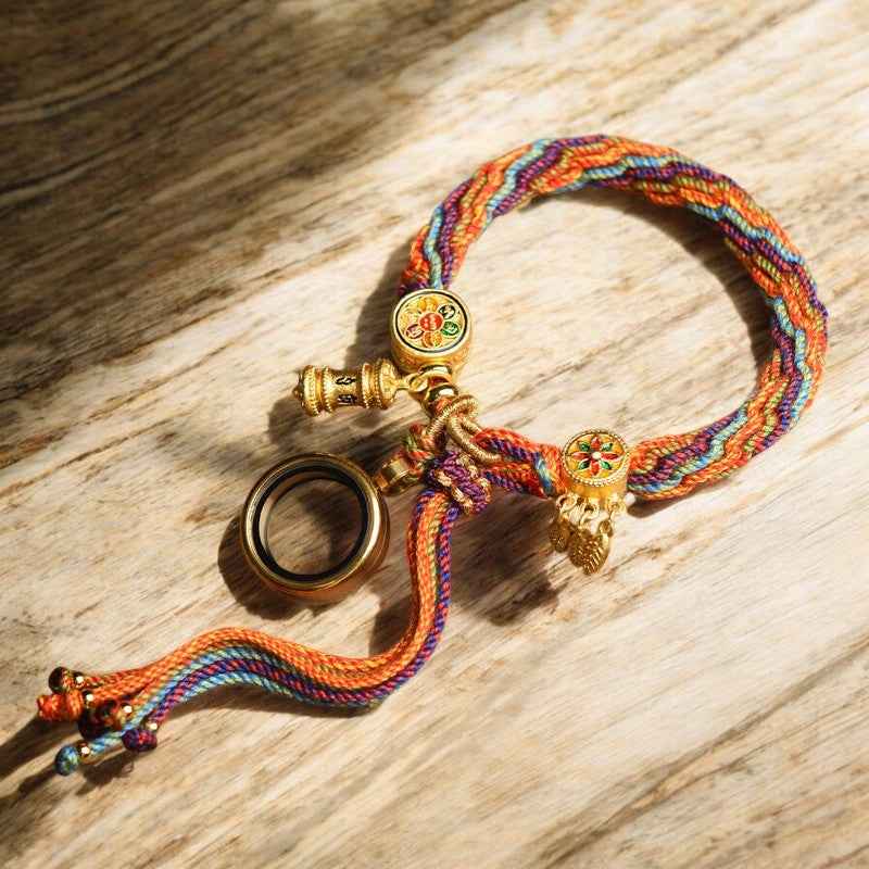 Tibetan Om Mani Padme Hum Luck Knot String Bracelet