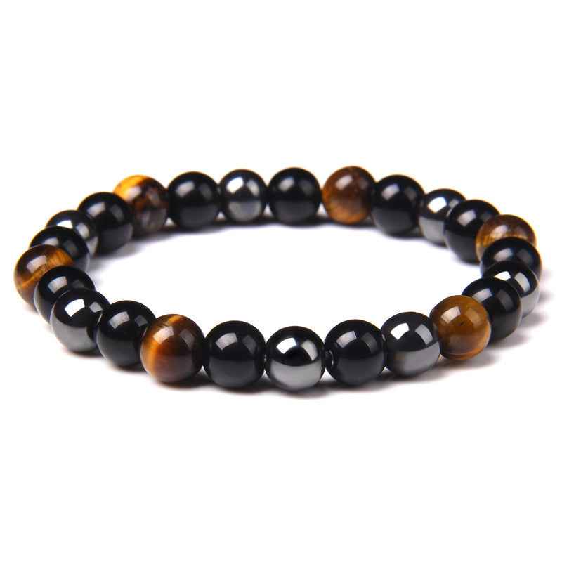 Feng Shui Tiger’s Eye Obsidian Hematite Protection Bracelet