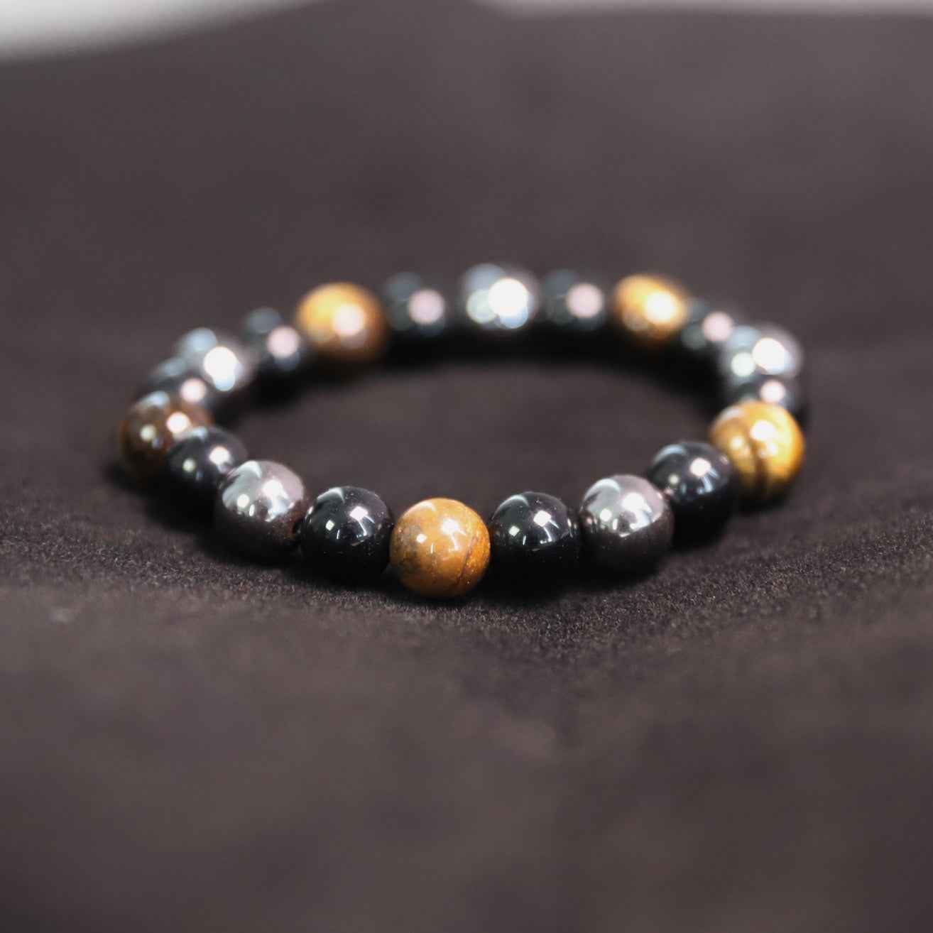 Feng Shui Tiger’s Eye Obsidian Hematite Protection Bracelet