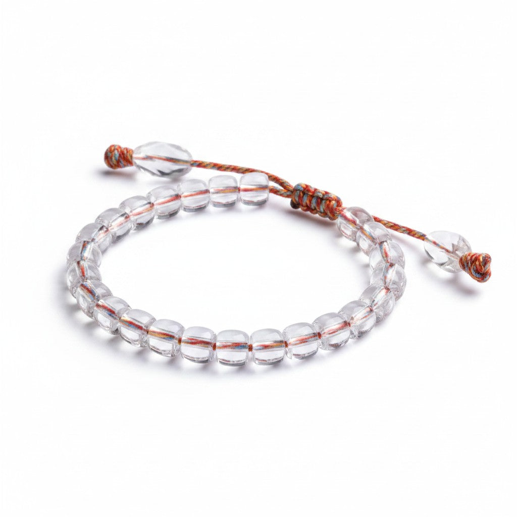 Light Tone Thin Braided Stone Bracelet Minimalist Spiritual Chakra Calming Energy Jewelry