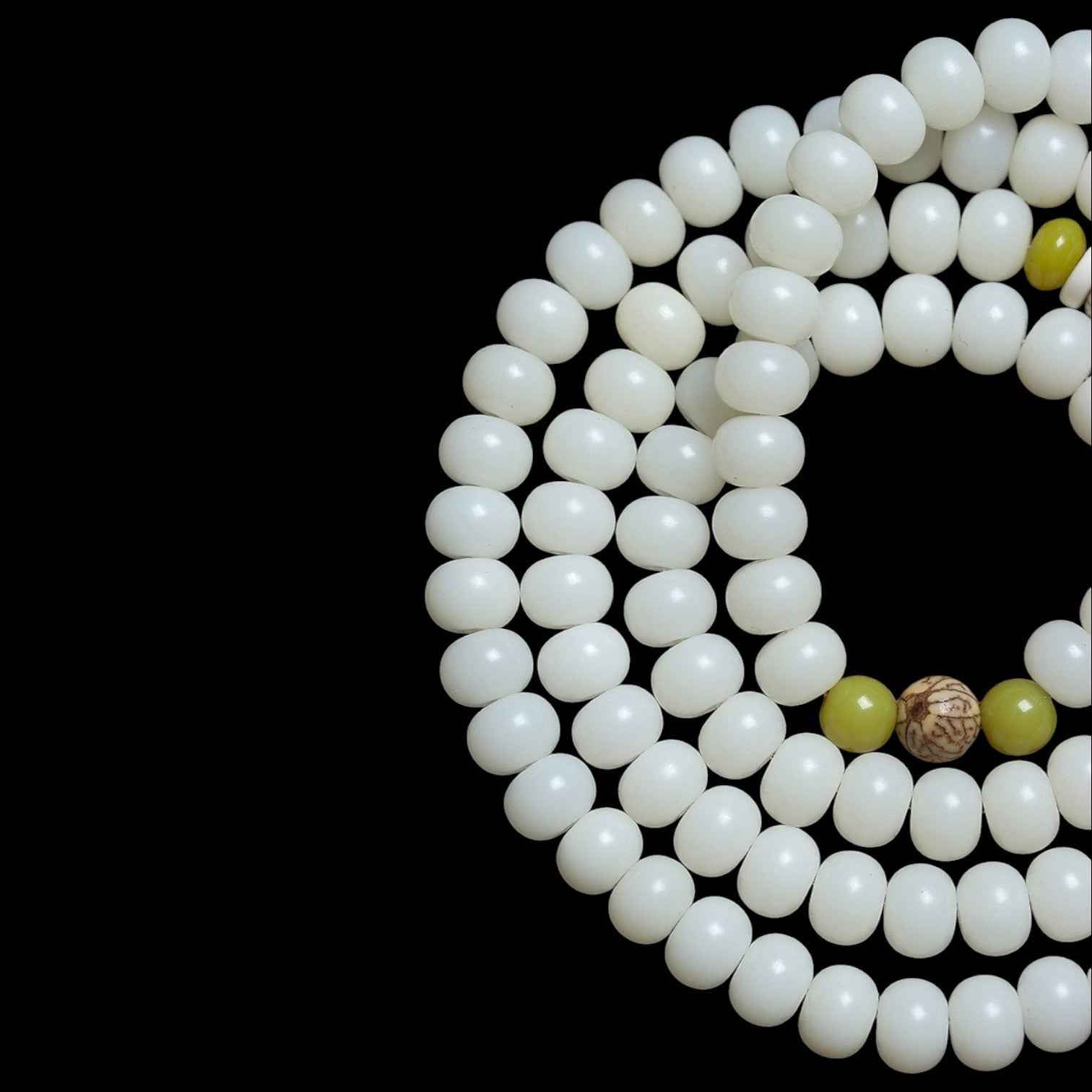 White Jade Bodhi Lotus Mala Harmony Necklace Bracelet