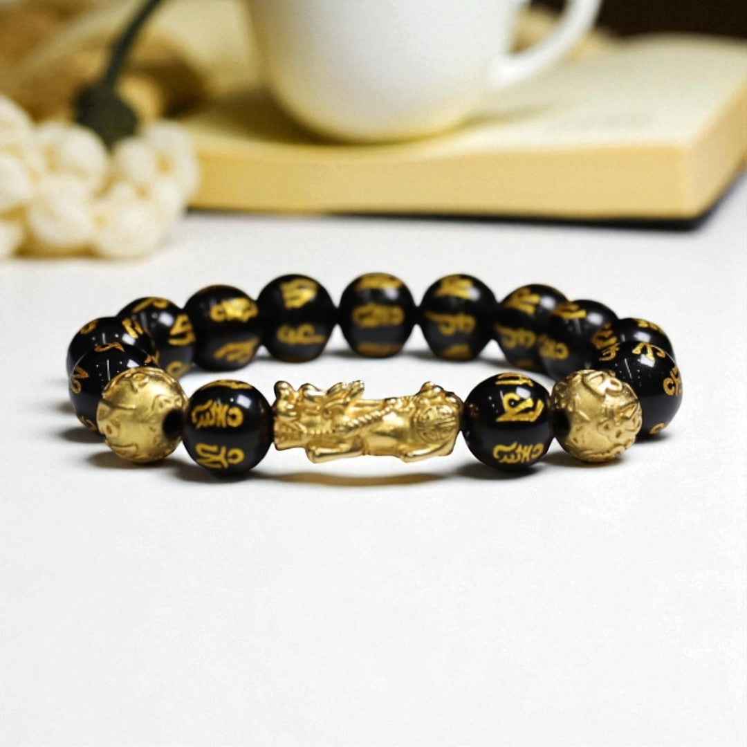 Pixiu Feng Shui Obsidian Wealth Bracelet