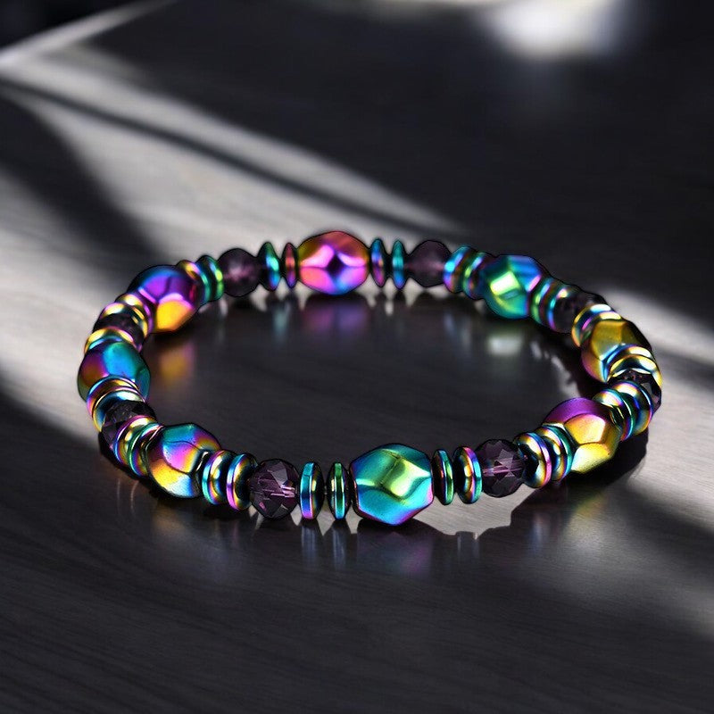 Rainbow Hematite Zodiac Bracelet