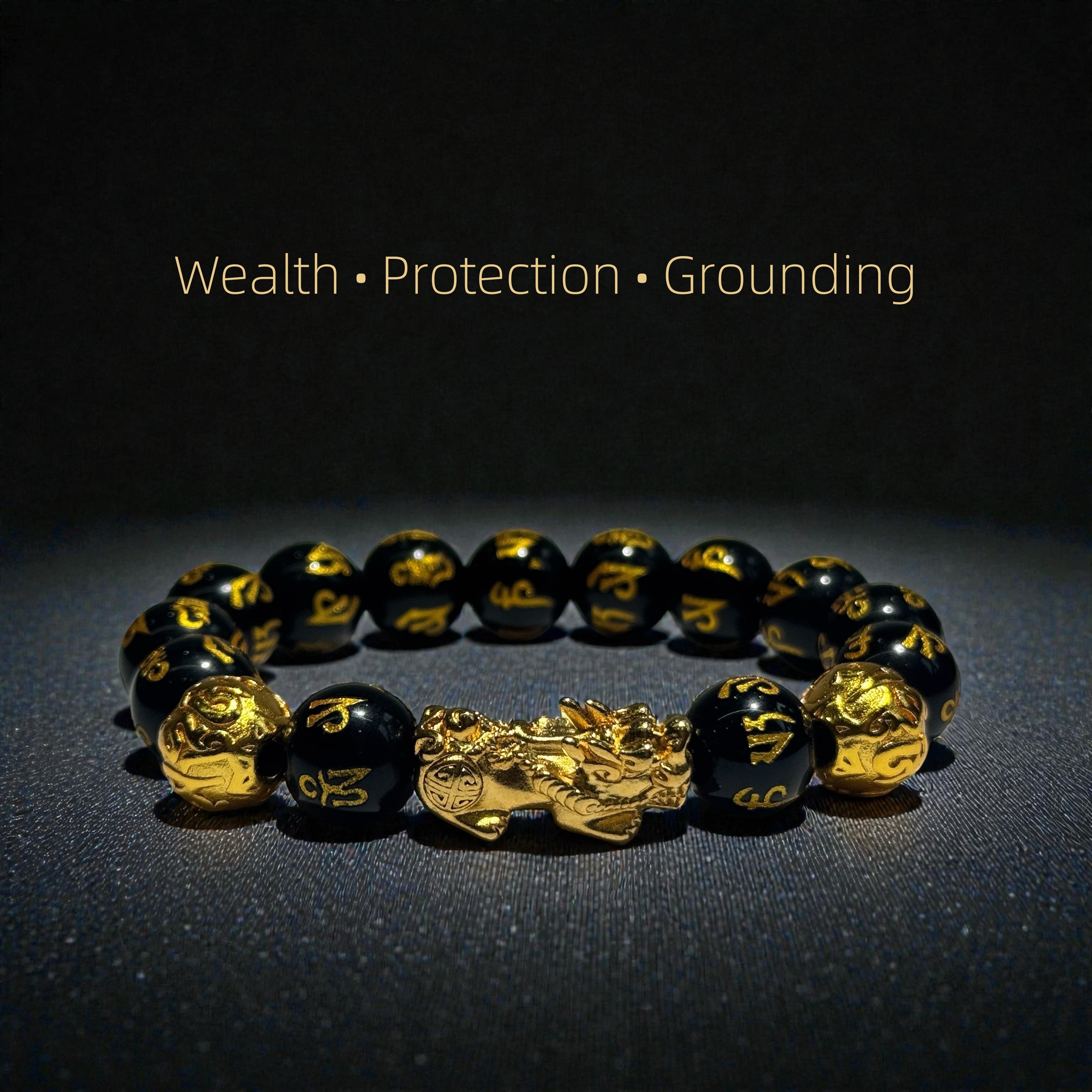 Feng Shui Pixiu Black Obsidian Bracelet