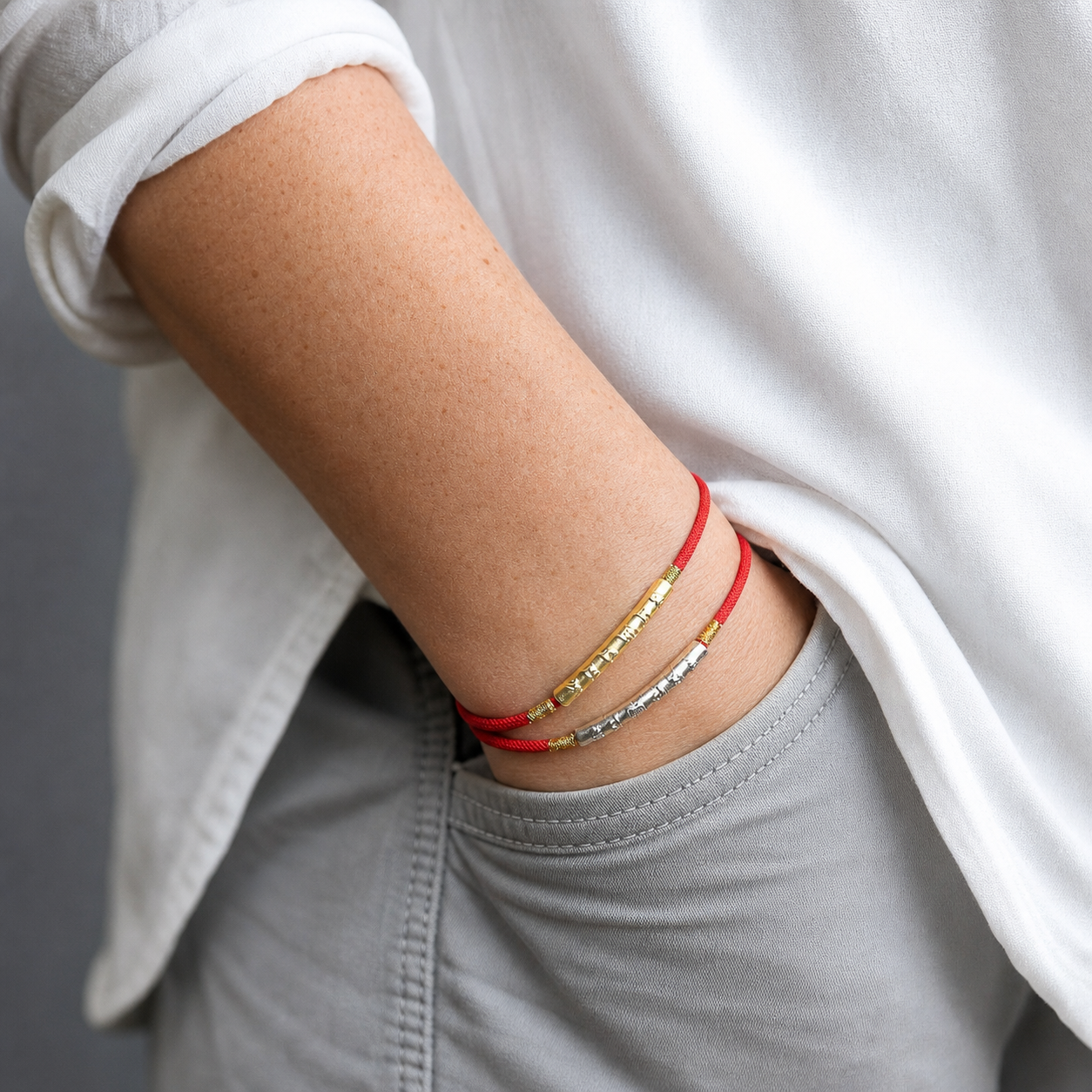 Wrist Stack Thin Handmade Cord Bracelets Minimal Daily Spiritual Energy Layering Jewelry