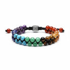 Gradient Faceted 7 Chakra Adjustable Bracelet Full Chakra Cleansing Positive Energy Bracelet