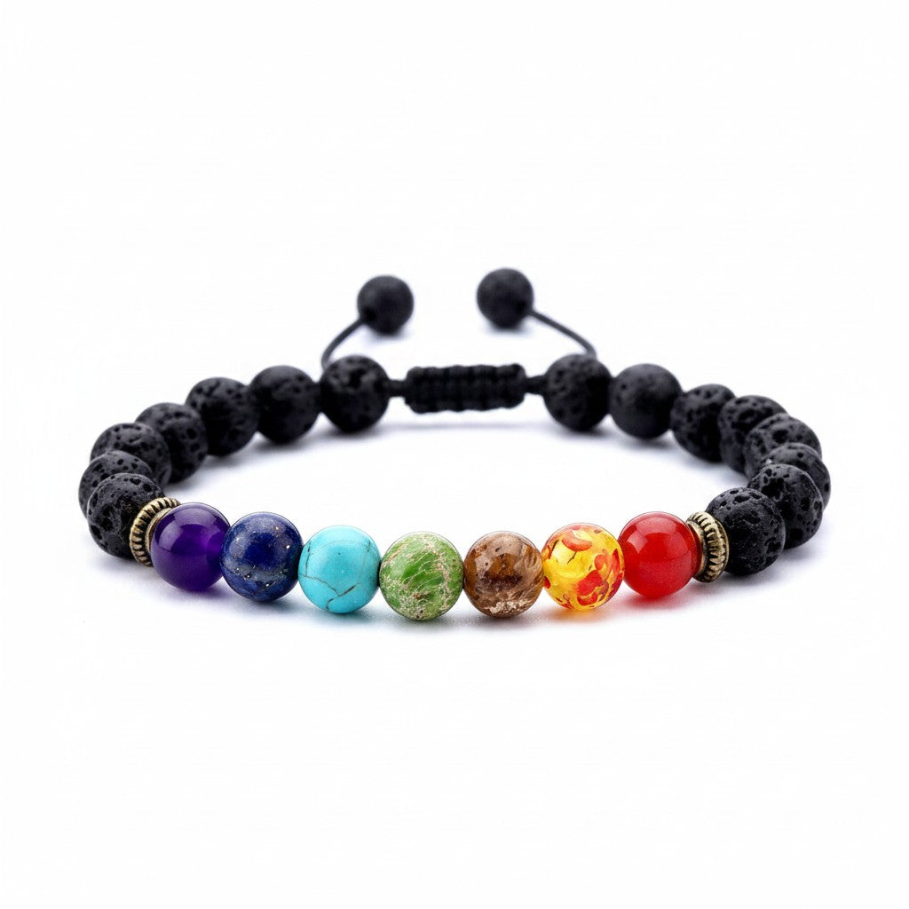 Round Bead 7 Chakra Bracelet Complete Chakra Activation Manifestation Healing Crystal Bracelet
