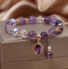 Amethyst Pendant Bead Bracelet