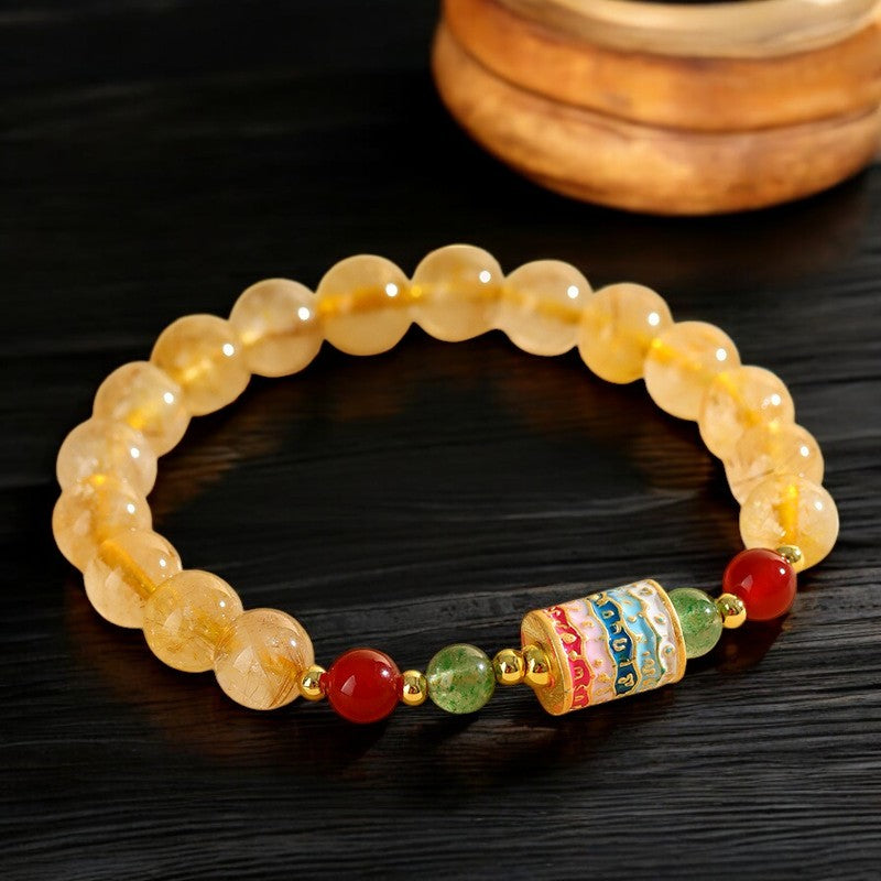 Citrine Prayer Wheel Wealth Bracelet 5