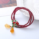 Garnet Bracelet Double Gourd Pendant Bracelet Necklace