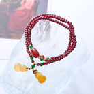Garnet Bracelet Double Gourd Pendant Bracelet Necklace