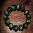Green Eye Obsidian Wealth Bracelet Wood