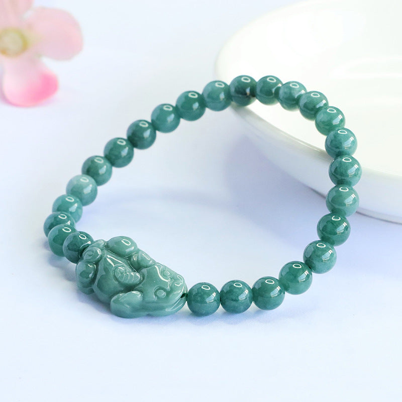 Green Jade Crystal Bracelet Positive Energy Aura Cleansing Chakra Balance Bracelet
