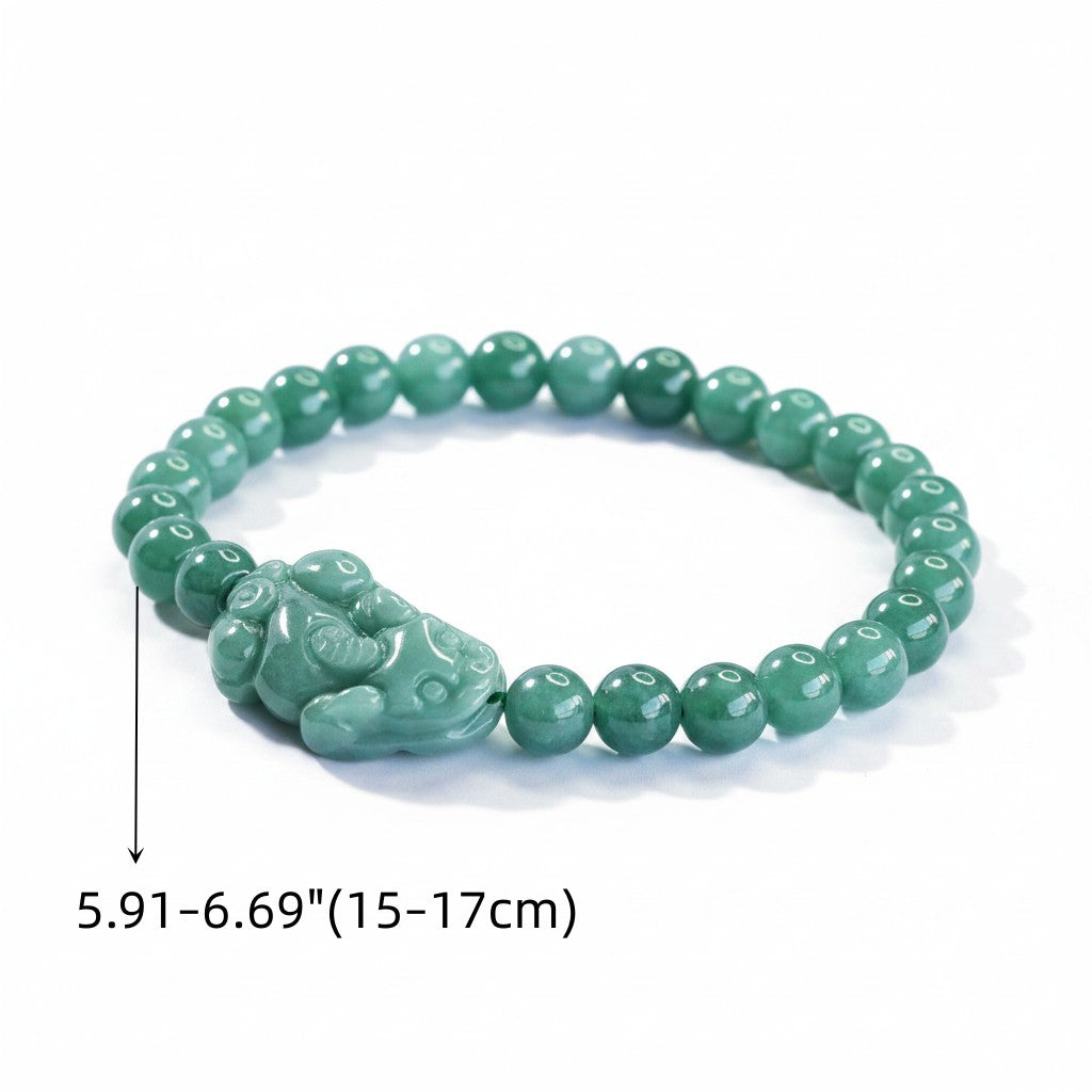 Natural Green Jade Beaded Bracelet Chakra Healing Stone Minimalist Spiritual Bracelet