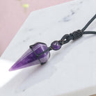 Natural Crystal Hand Woven Pointed Pendant2