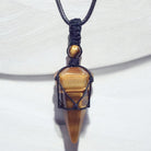 Natural Crystal Hand Woven Pointed Pendant6