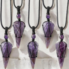 Natural Crystal Hand Woven Pointed Pendant8