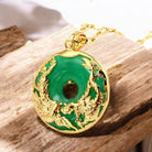 Natural Jade Dragon and Phoenix Wealth Necklace 2