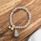 Natural Light Green Jade Pearl Gourd Bracelet 2