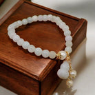 Natural Light Green Jade Pearl Gourd Bracelet 3