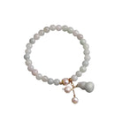 Natural Light Green Jade Pearl Gourd Bracelet 5