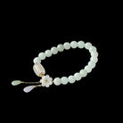 Natural White Jade Flower Pendant Luck Bracelet5