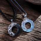 Obsidian Dragon Opal Phoenix Couple Necklace 1