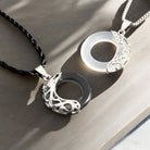 Obsidian Dragon Opal Phoenix Couple Necklace 6