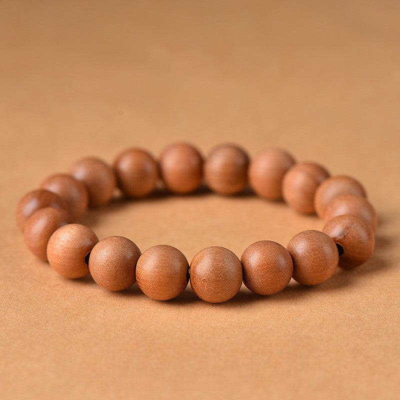 Peach Wood Beads Bracelet