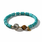 Turquoise Chip Stone Adjustable Cord Bracelet Throat Chakra Calming Grounding Spiritual Beaded Accessory