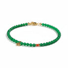 Green Jade Tiny Bead Bracelet Heart Chakra Balance Calming Aura Minimal Spiritual Jewelry